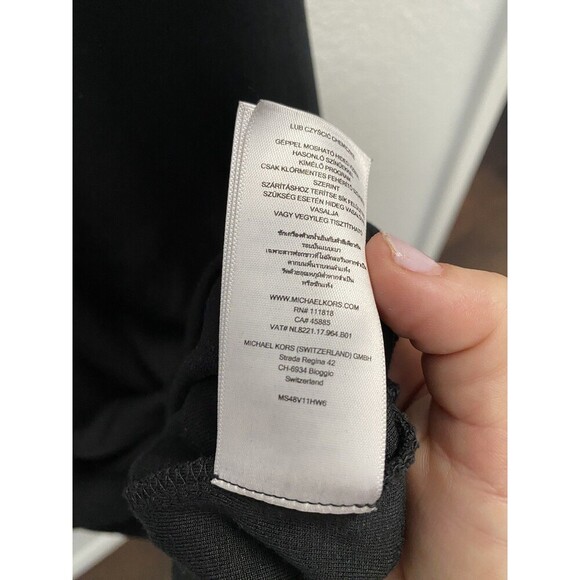 Michael Kors Black Modal Dress Tank Asymetrical Hem Stretch Hi Low Medium - Picture 10 of 13